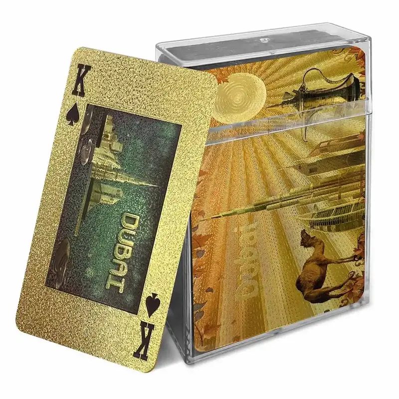 Cartas de Baralho de Folha de Ouro com Mistério Dubai