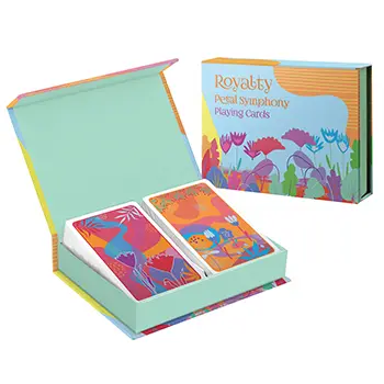 雙副裝橋牌掀蓋書型盒