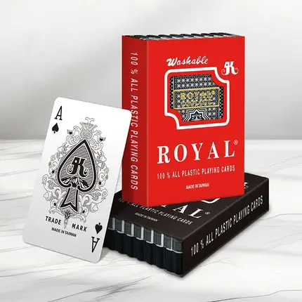 أوراق اللعب البلاستيكية القياسية القياسية / سطح واحد