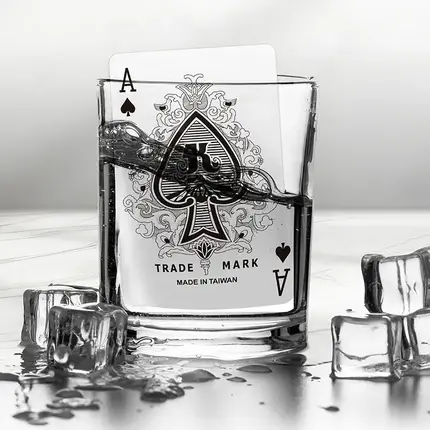 أوراق اللعب البلاستيكية القياسية القياسية / سطح واحد