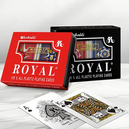 بطاقات لعب بلاستيكية رويال ذات الطابقين من السلسلة الكلاسيكية، مقاس بوكر - فهرس قياسي