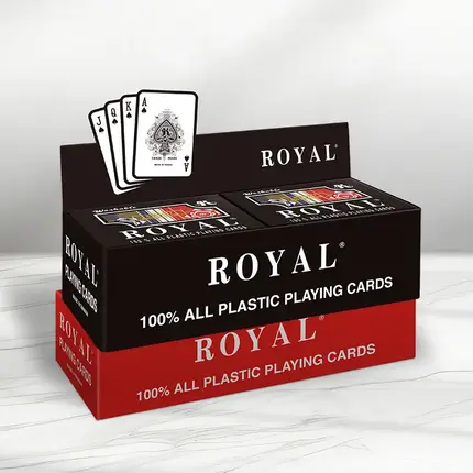 بطاقات لعب بلاستيكية رويال ذات الطابقين من السلسلة الكلاسيكية، مقاس بوكر - فهرس قياسي