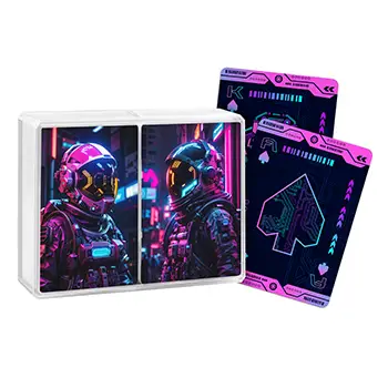 Individuell gestaltete Spielkarten – 310 g/m² Papier in D309 Pokergröße Doppeldeck-Kunststoffbox – Videospiel