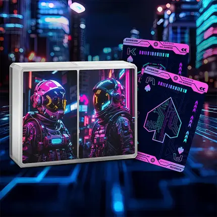 Baralho personalizado - Papel de 310 g/m² em caixa plástica para baralho duplo tamanho pôquer D309 - Jogo de videogame