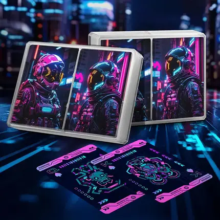 Baralho personalizado - Papel de 310 g/m² em caixa plástica para baralho duplo tamanho pôquer D309 - Jogo de videogame