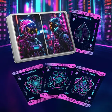 Baralho personalizado - Papel de 310 g/m² em caixa plástica para baralho duplo tamanho pôquer D309 - Jogo de videogame