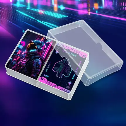 Baralho personalizado - Papel de 310 g/m² em caixa plástica para baralho duplo tamanho pôquer D309 - Jogo de videogame