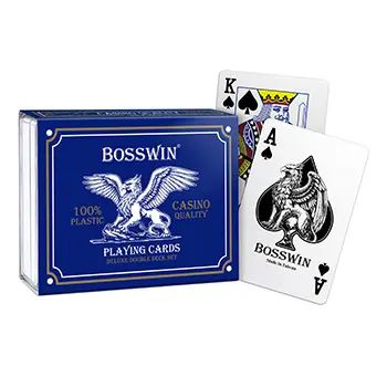 BOSSWIN 賭場材質專業級塑膠撲克牌-兩角雙副裝