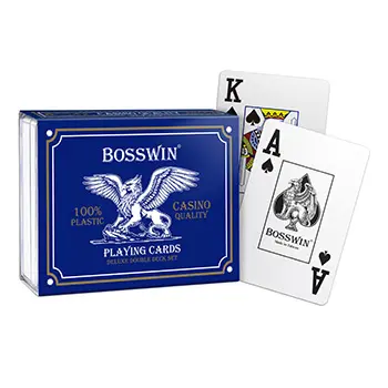 BOSSWIN 賭場材質專業級塑膠撲克牌-大字體雙副裝
