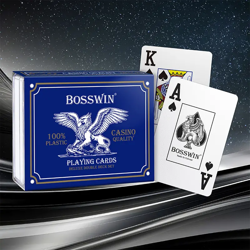 BOSSWIN カジノ品質プラスチック製トランプ - ジャンボインデックス