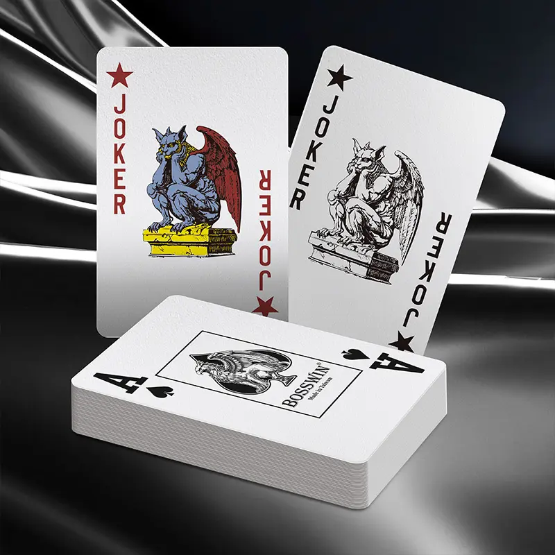 ボトルに入った　トランプ BOSSWIN カジノ品質プラスチック製トランプ - ジャンボインデックス