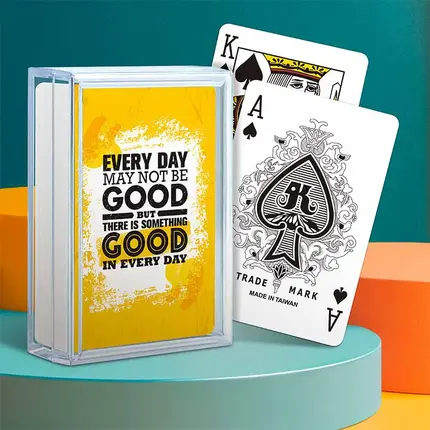 Carte da gioco personalizzate - Carta da 310 g/m² in scatola di plastica formato bridge S113 - Design personalizzato