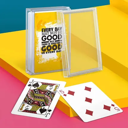 Carte da gioco personalizzate - Carta da 310 g/m² in scatola di plastica formato bridge S113 - Design personalizzato