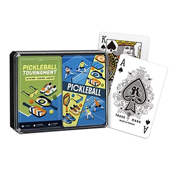 Custom Plastic Poker Cards-with D205 Bridge Size Double Deck Plastic Plastic Box - Sports Team Merchandise or Tournament Giveaways