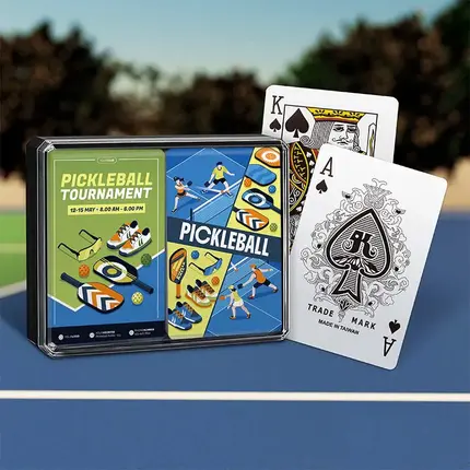 Cartas de póker de plástico personalizadas (con caja de plástico D205 Bridge de doble baraja) - Artículos deportivos o regalos para torneos