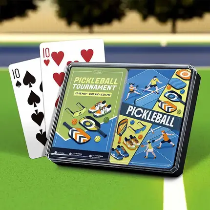 Cartas de póker de plástico personalizadas (con caja de plástico D205 Bridge de doble baraja) - Artículos deportivos o regalos para torneos
