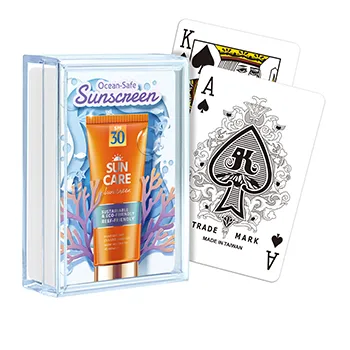 Custom Plastic Playing Cards in S113 Bridge Size Plastic Box - Skin Care Brand Promotional Gift
