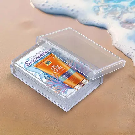 Naipes de plástico personalizados en caja de plástico tamaño bridge S113 - Regalo promocional para una marca de cuidado de la piel