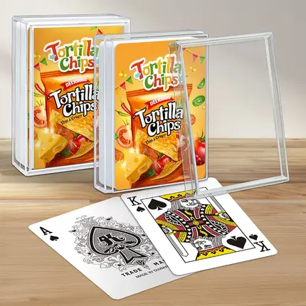 Naipes de plástico personalizados (con caja de plástico tamaño póker P302) - Regalos de marca de bienes de consumo de alta rotación