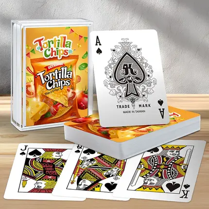 Naipes de plástico personalizados (con caja de plástico tamaño póker P302) - Regalos de marca de bienes de consumo de alta rotación