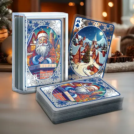 Frosted Christmas Memories Transparent Playing Cards