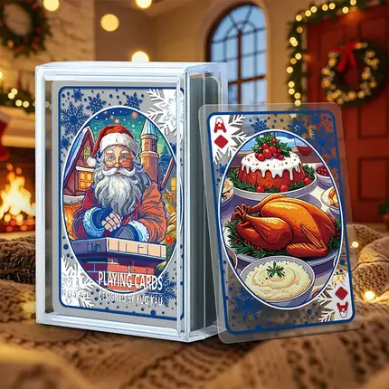 Frosted Christmas Memories Transparent Playing Cards