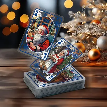 Frosted Christmas Memories Transparent Playing Cards