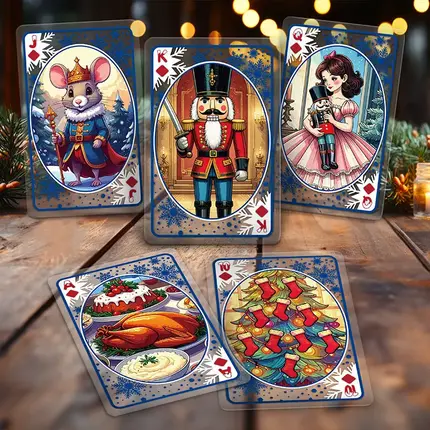 Frosted Christmas Memories Transparent Playing Cards
