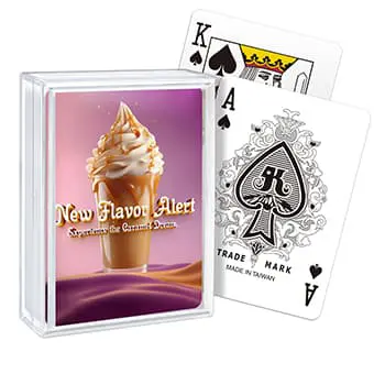 맞춤형 트럼프 카드 - 310gsm 용지, P302 포커 사이즈 플라스틱 상자 - 신제품 출시