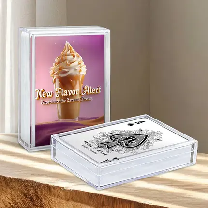 Carte da gioco personalizzate - Carta da 310 g/m² in scatola di plastica formato poker P302 - Lancio di nuovi prodotti