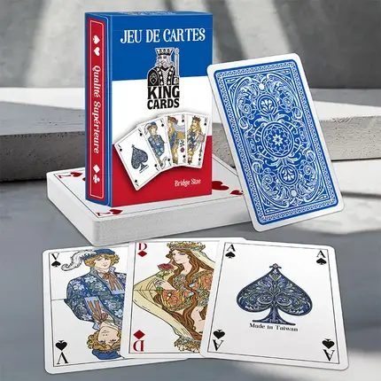 KING CARDS プレミアムリネンペーパートランプ - モダンフレンチインデックス