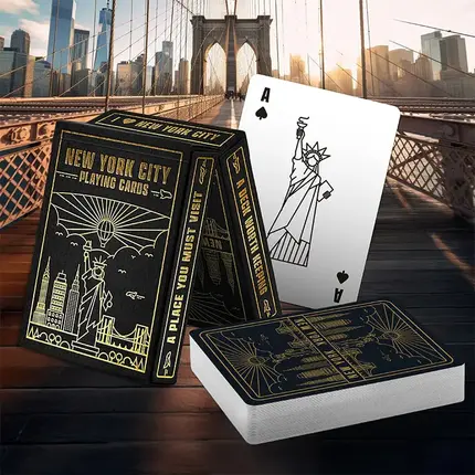 Custom Playing Cards - 310gsm Paper into Gold Foil Stamping Tuck Box