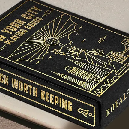 Custom Playing Cards - 310gsm Paper into Gold Foil Stamping Tuck Box