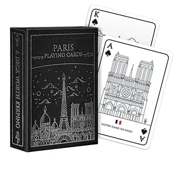 Cartes à jouer personnalisées - Papier 310 g/m² avec marquage à chaud argenté et étui