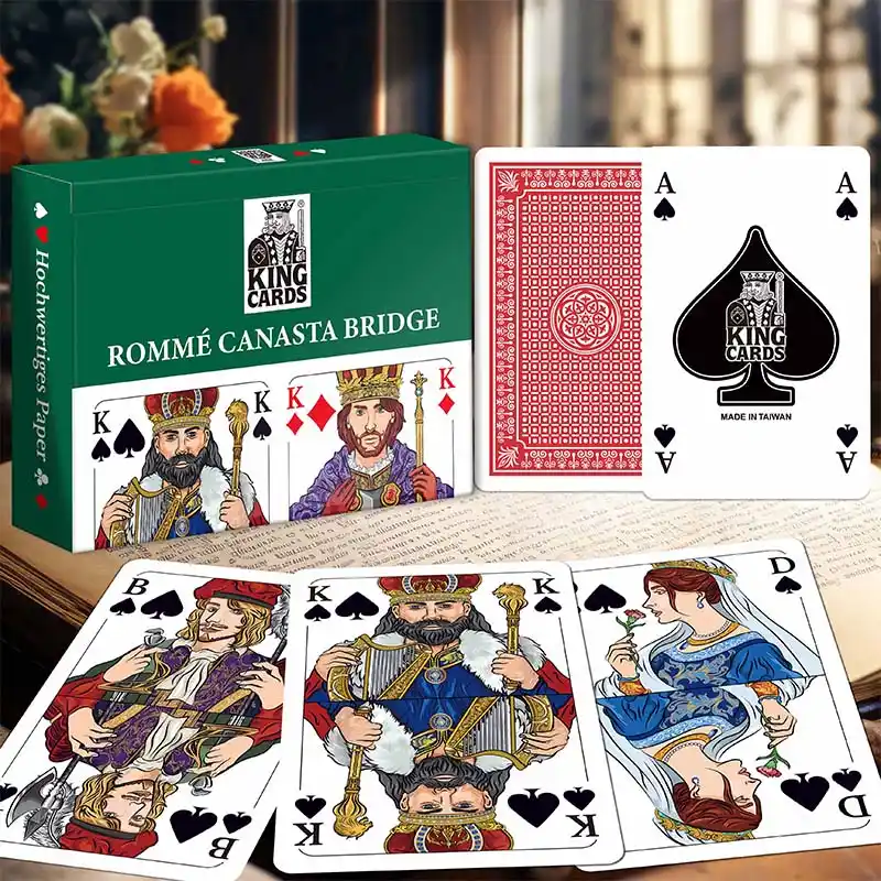 Juego de cartas Romme alemán, juego de barajas de cartas dobles