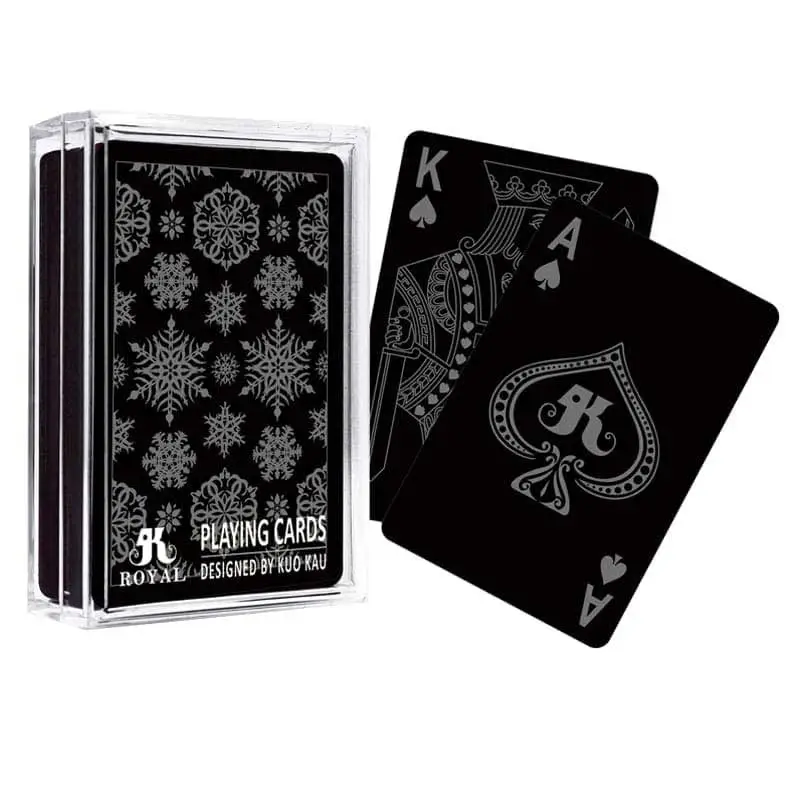 Snowflake Series Black Plastic Playing Cards
