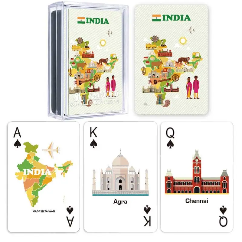 Map Playing Cards - India