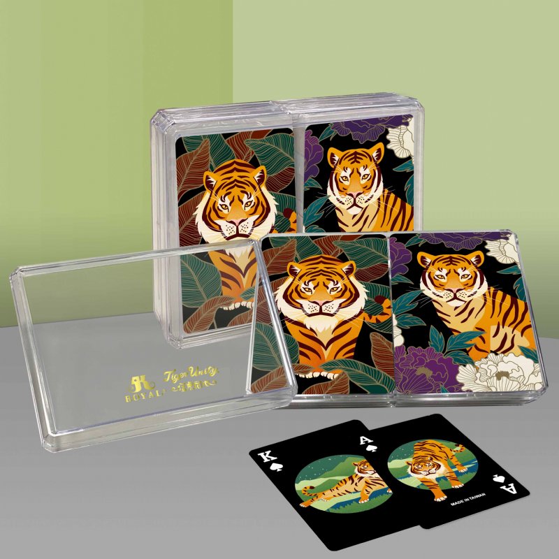 Tiger Unity Black Playing Cards  New Year Gift Set