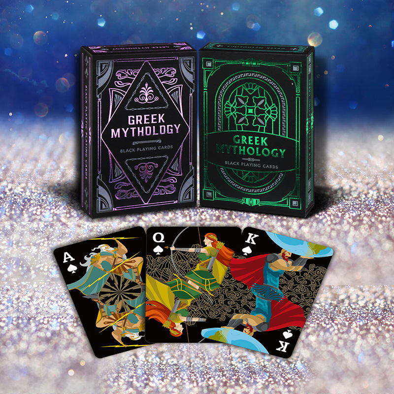 Greek Mythology Black Playing Cards - Green Magic