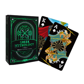 Schwarze Spielkarten der griechischen Mythologie - grüne Magie