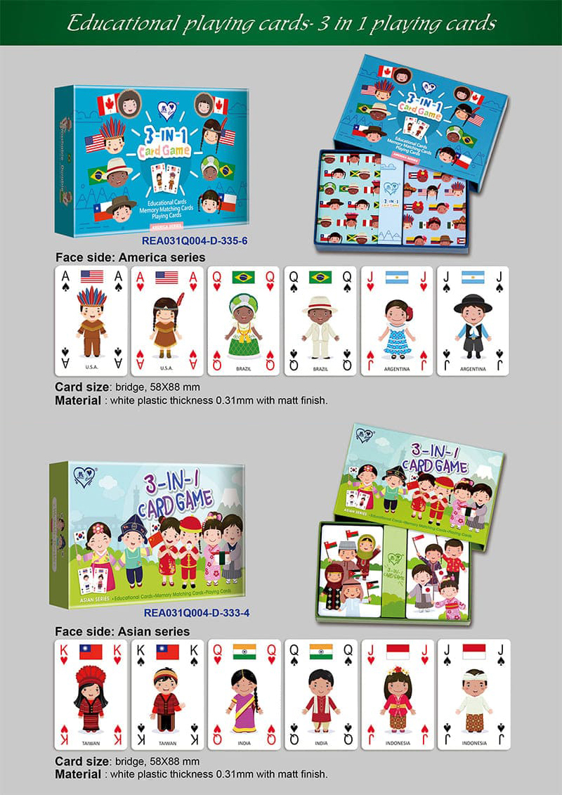 教育用トランプ 3 In 1子供用カード クオカウペーパープロダクツ株式会社